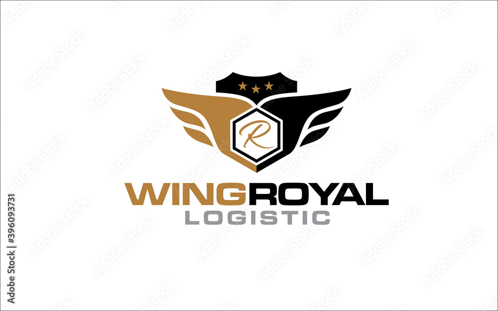 Illustration vector of wing express logistics and delivery company logo design