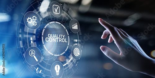 Vászonkép Quality control assurance standards business technology concept.