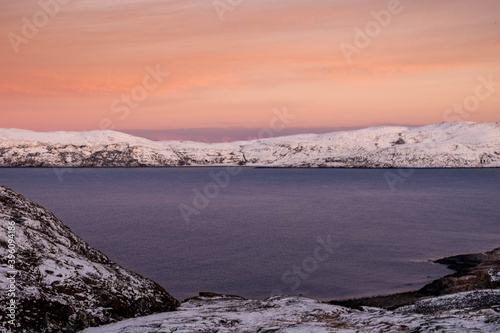 snow covered mountains