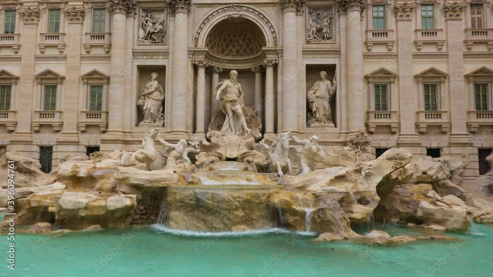 Trevi Fountain (Fontana di Trevi) in Rome, Italy, world famous Baroque style city landmark from 1762, designed by Nicola Salvi. Trevi Fountain (Fontana di Trevi) in Rome, Italy, world famous Baroque style city landmark from 1762, designed by Nicola Salvi.