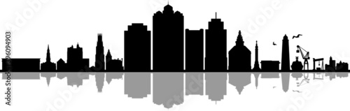 NEW HAVEN Connecticut  SKYLINE City Outline Silhouette

