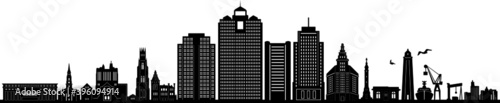 NEW HAVEN Connecticut  SKYLINE City Outline Silhouette
