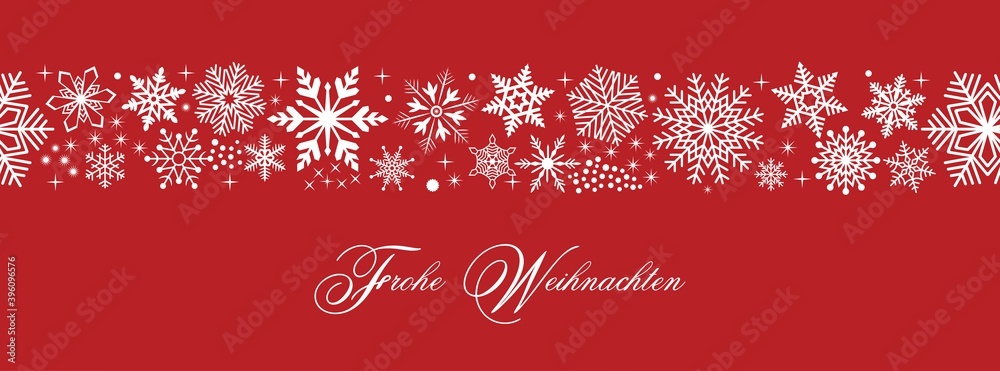 Nahtlos Frohe Weihnachten vektor mit Schneeflocken und Sterne.
Übersetzung Deutsch in Englisch: Frohe Weihnachten ist Merry Christmas.