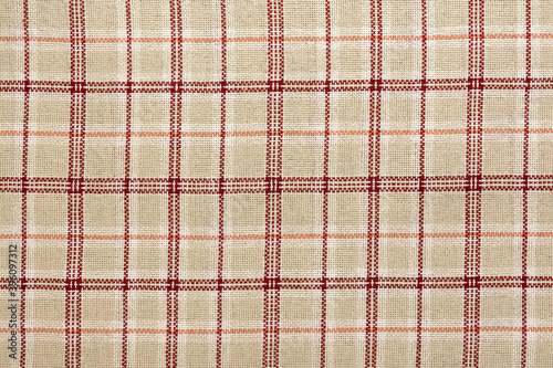 beige cotton fabric with geometric pattern