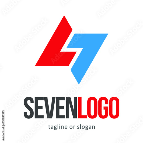 number seven 7 logo icon symbol design template