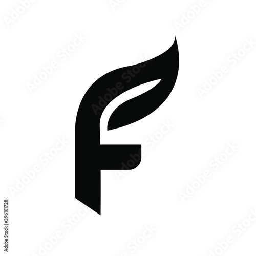 letter f leaf black logo