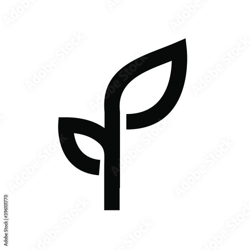 letter f leaf black logo