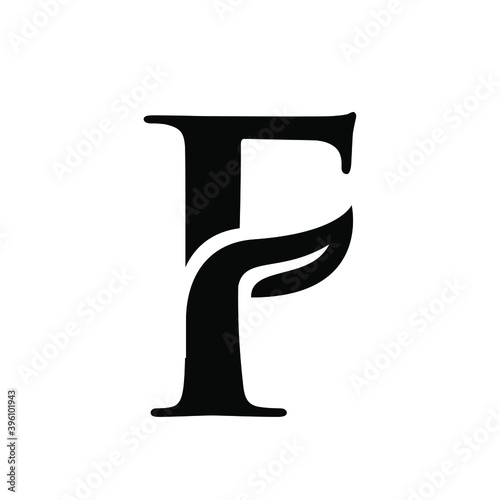 letter f leaf black logo