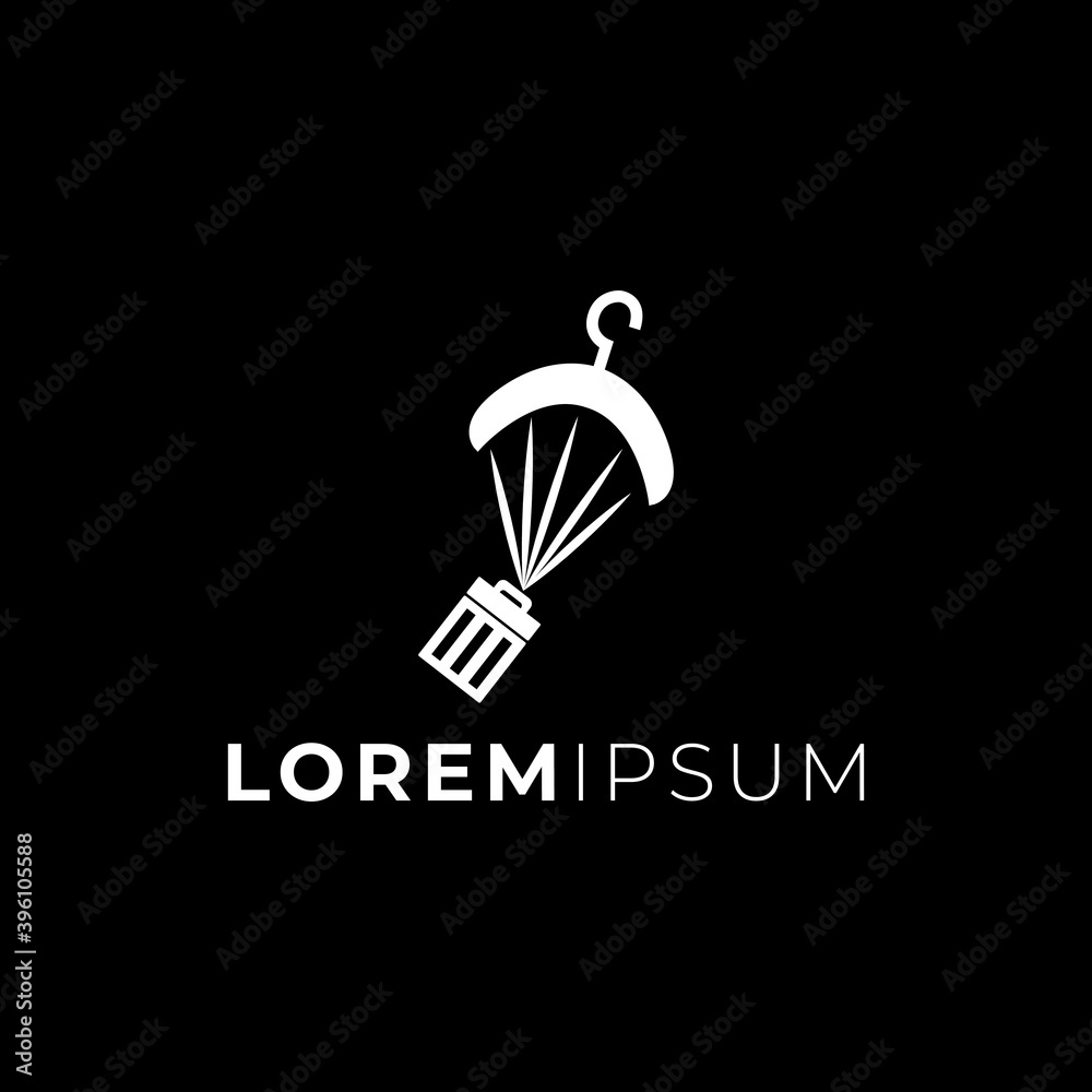 Fototapeta premium Hanger Balloon Trash logo design