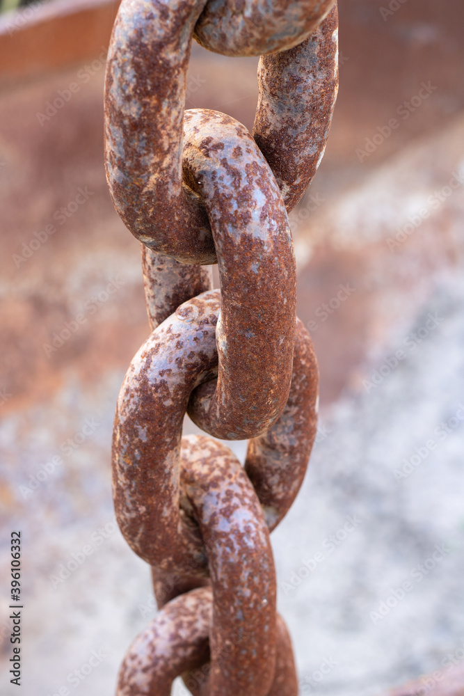 Big rusty chain. Closely and inseparably connected. Big rusty chain. Closely and inseparably connected.