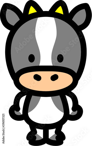 かわいいウシのキャラクター
