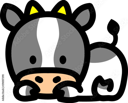 かわいいウシのキャラクター