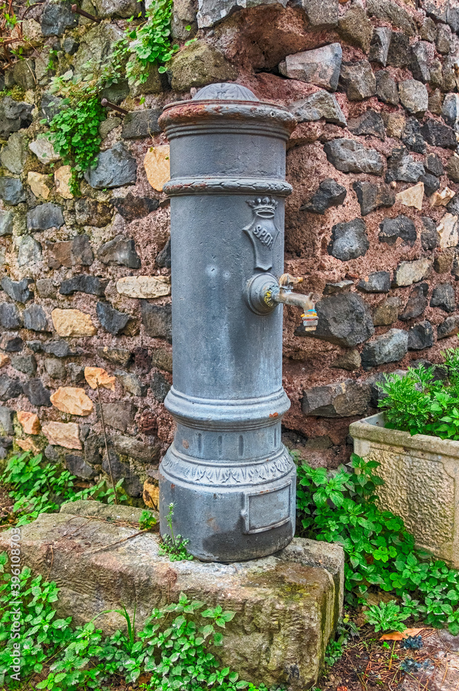 Traditional free water public fountain in Rome, Italy Traditional free water public fountain in Rome, Italy