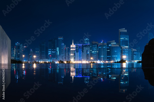night view of the city in Doha Qatar © Ameer
