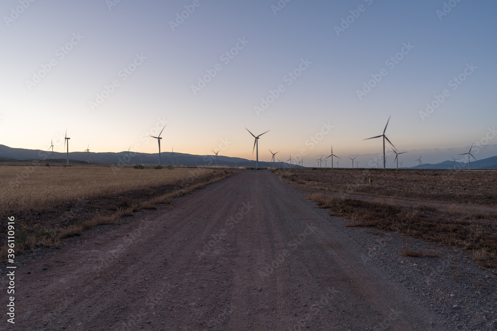 wind turbine park in southern Spain wind turbine park in southern Spain