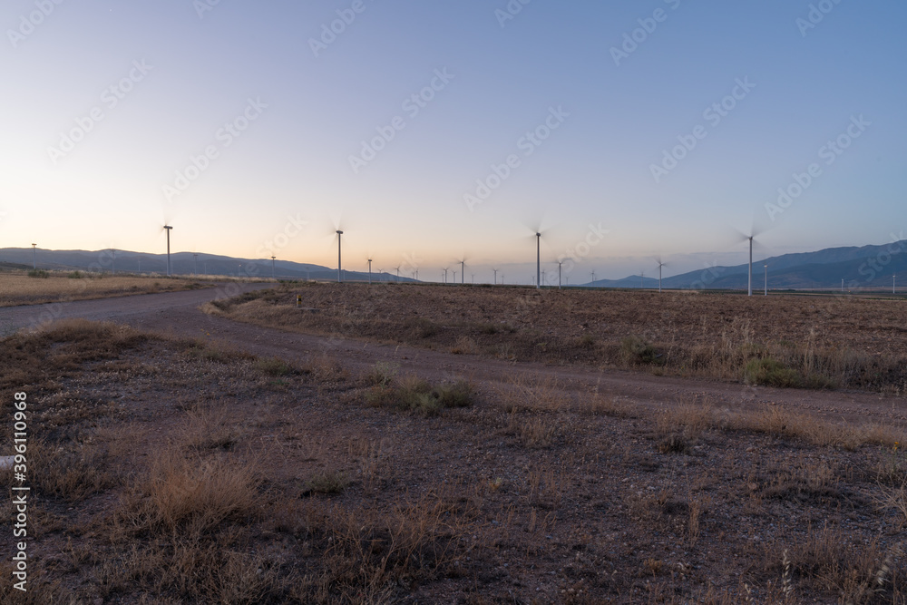 wind turbine park in southern Spain