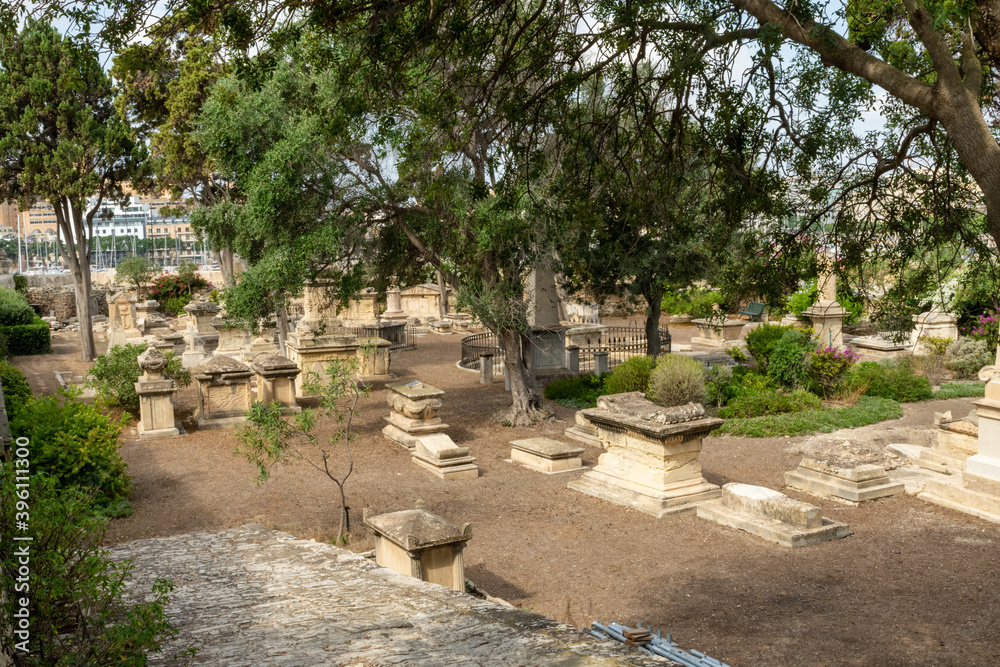 Floriana, Malta - Msida Bastion Historic Garden, Formerly known as the Msida Bastion Cemetery, served as a Protestant cemetery from 1806 to 1856. Floriana, Malta - Msida Bastion Historic Garden, Formerly known as the Msida Bastion Cemetery, served as a Protestant cemetery from 1806 to 1856.