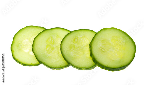 sliced cucumber isolated