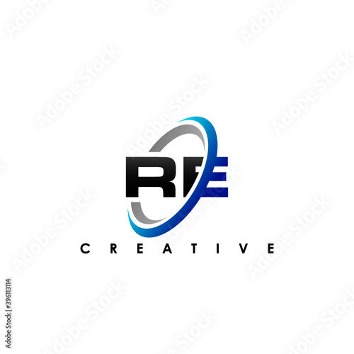RE Letter Initial Logo Design Template Vector Illustration