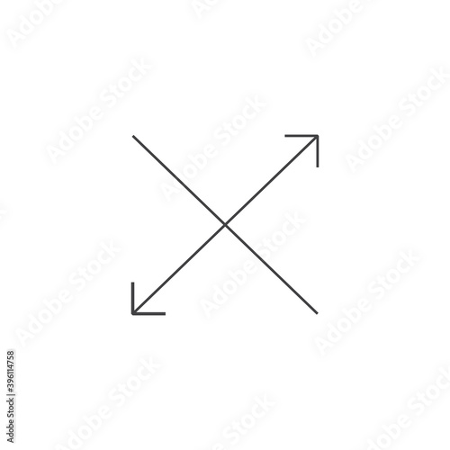 Arrows stretch diagonal icon vector isolated on background. Trendy sweet symbol. Pixel perfect. illustration EPS 10. - Vector