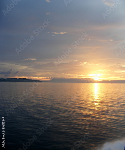 Beautiful sunset at the sea with colourful sky