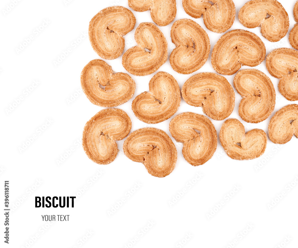 Puff pastry cookies. Fresh puff pastry cookies in the shape of a heart. Classic French pastries. Pig ear, elephant ear cookies, French hearts. Heart shaped puff pastry isolated on white background Puff pastry cookies. Fresh puff pastry cookies in the shape of a heart. Classic French pastries. Pig ear, elephant ear cookies, French hearts. Heart shaped puff pastry isolated on white background