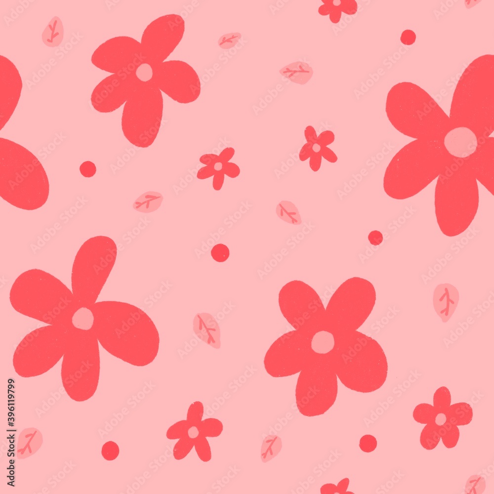 seamless pattern with flowers red tone seamless pattern with flowers red tone