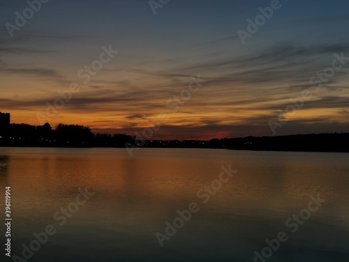 sunset over the river