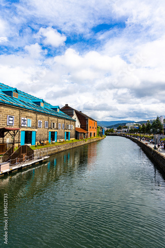 Scenery along the Otaru Canal in Otaru City, Hokkaido, Japan