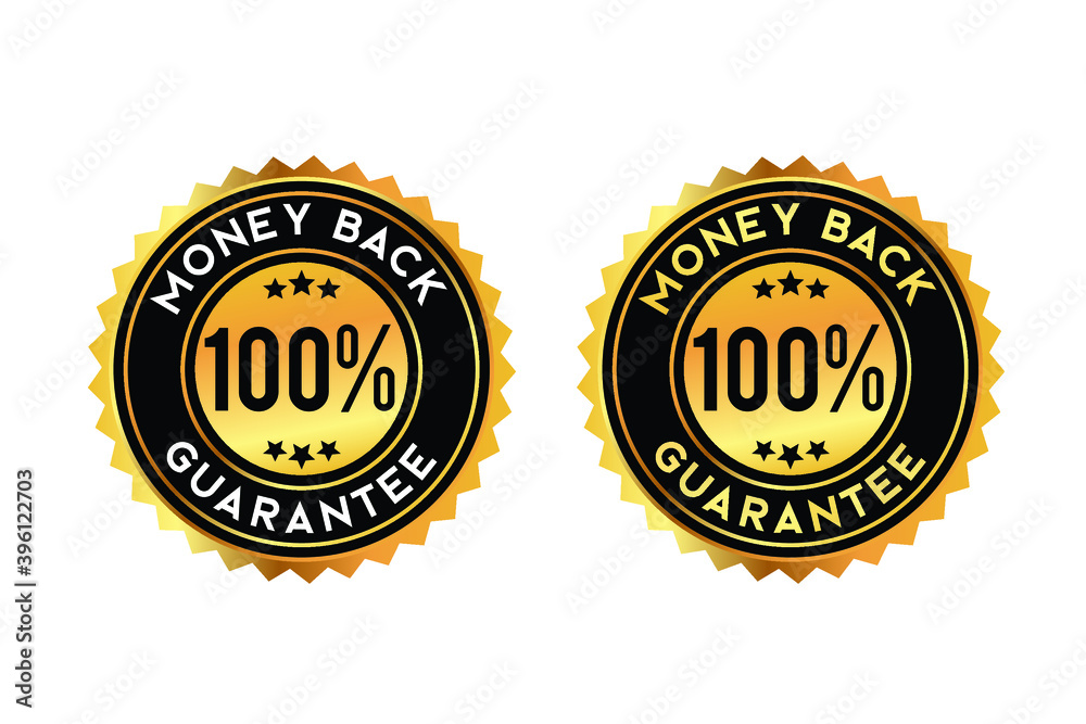 Money back guarantee gold seal/badge/sticker