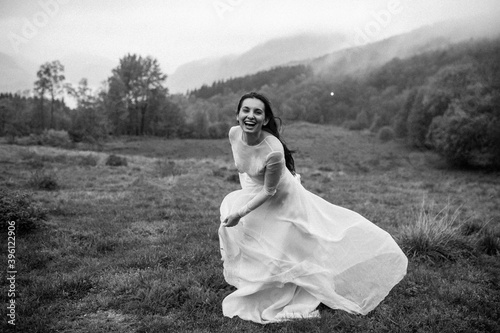 Young beautiful girl posing outdoors 