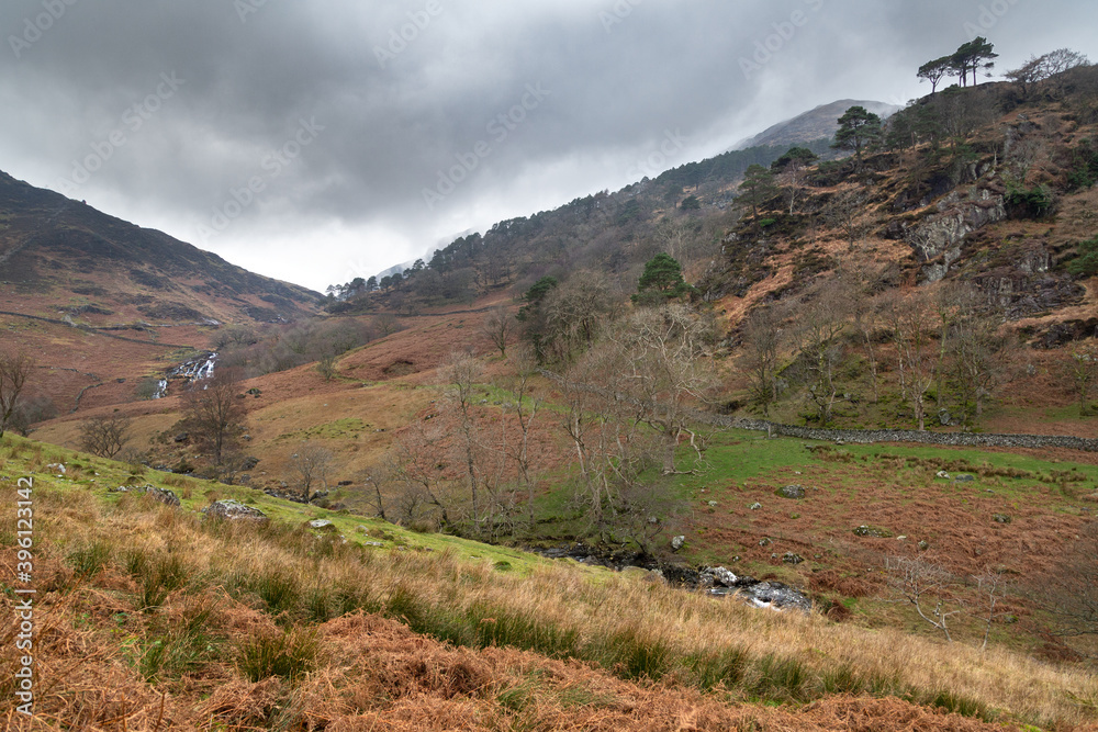 Fototapeta premium Parc national de Snowdonia au Pays de Galles en Angleterre en hiver