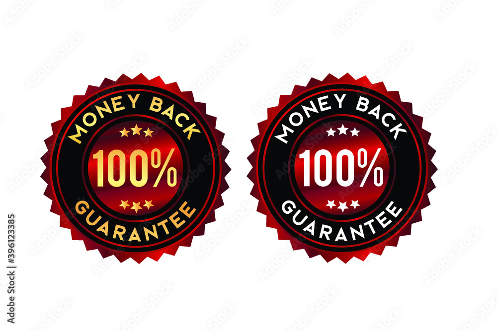 money back guarantee seal/badge/sticker red