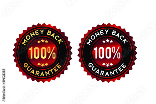 money back guarantee seal/badge/sticker red