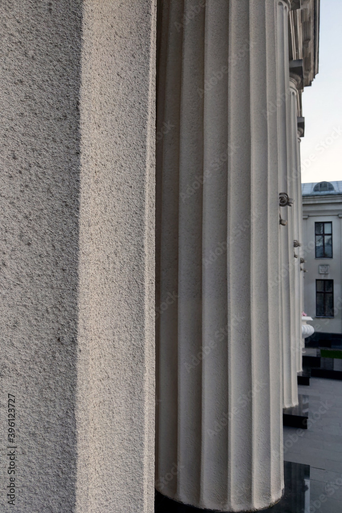 Stone column ancient classic architecture detail. exterior