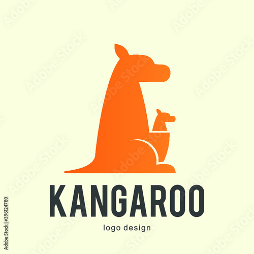 Kangaroo animal logo icon symbol design template photo