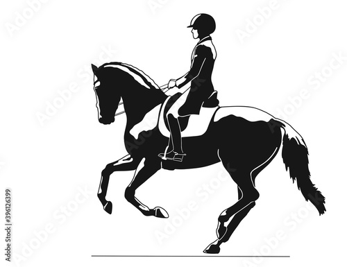 Equestrian, dressage test, extended canter