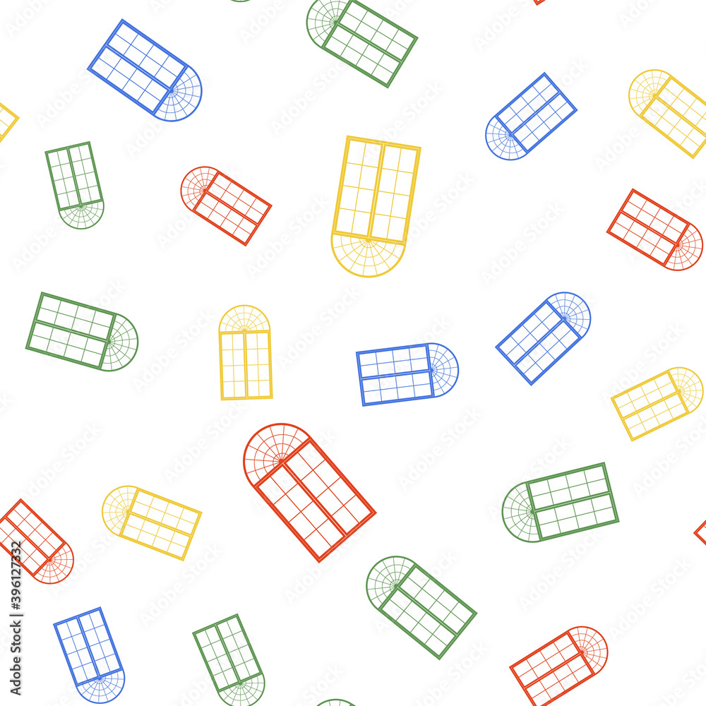 Color Window icon isolated seamless pattern on white background. Vector. Color Window icon isolated seamless pattern on white background. Vector.
