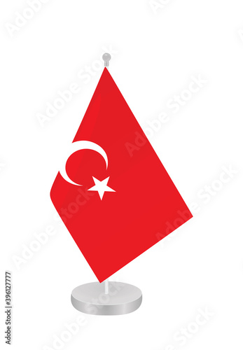 Turkey  table flag. vector illustration