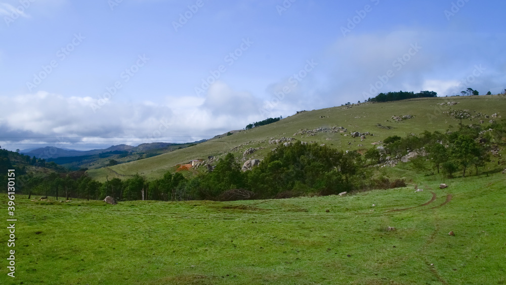 Rolling hills and green countryside, Swaziland, Ewatini, Africa