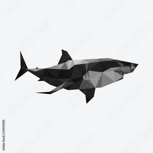 Sea animal low poly geometric polygonal triangle design