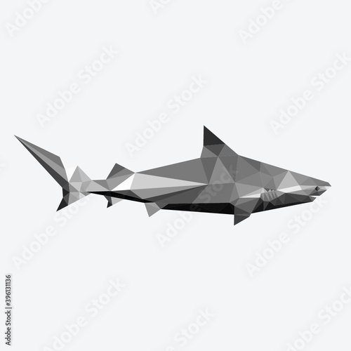 Sea animal low poly geometric polygonal triangle design