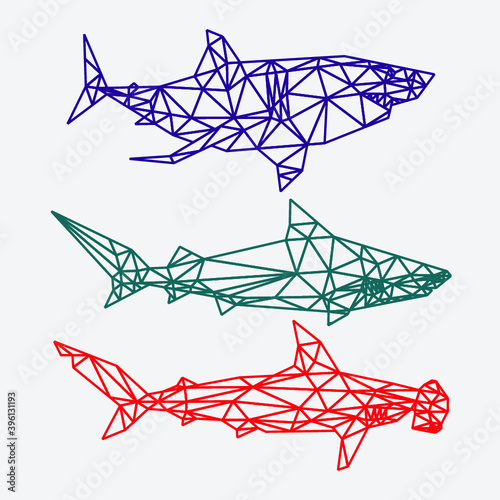 Sea animal low poly geometric polygonal triangle design