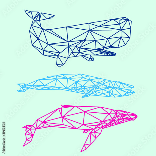 Sea animal low poly geometric polygonal triangle design