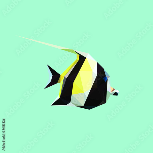 Sea animal low poly geometric polygonal triangle design