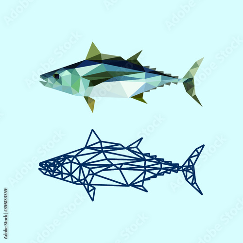 Sea animal low poly geometric polygonal triangle design