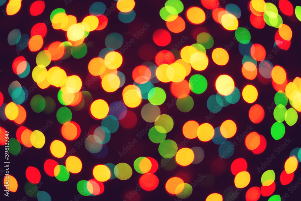 Colorful background of christmas garland lights