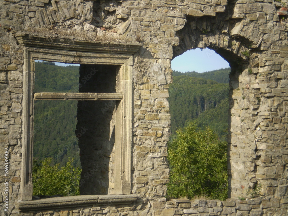 Ruin of a castle in Roznov, Czech Republic