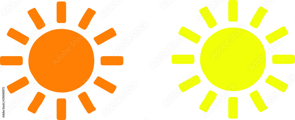 sun icon isolated on white background sun icon isolated on white background