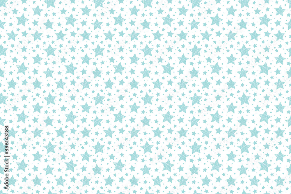 Christmas texture with cute stars. Xmas wallpaper. Vector